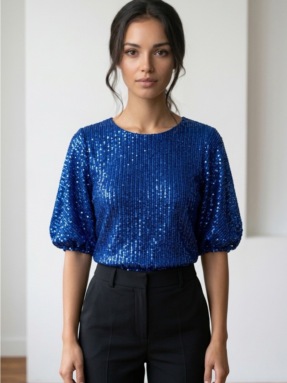 NWT Available Sequin Butterfly Crop Top